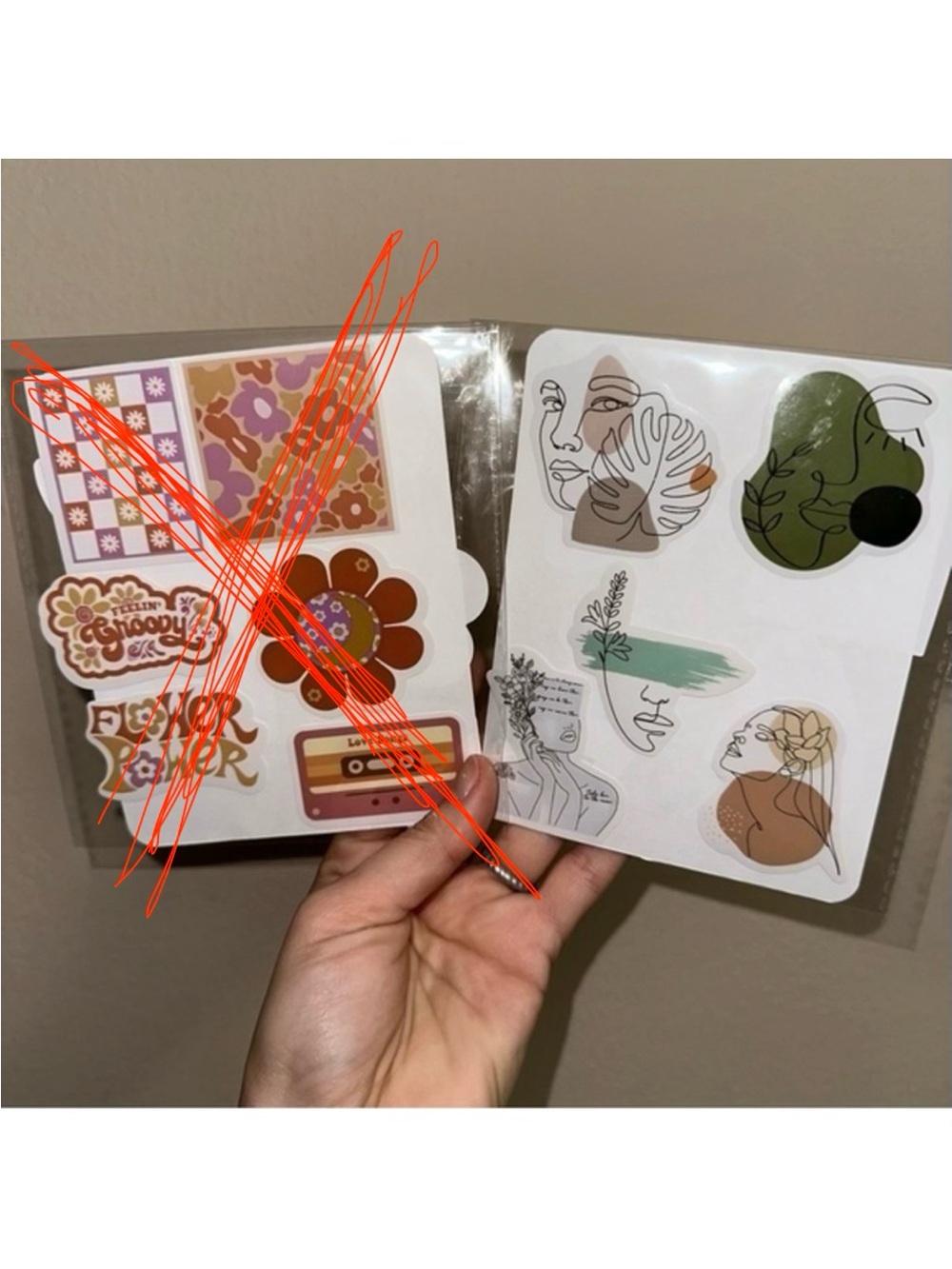 Sticker set #8 (stickers on front/back of white paper)